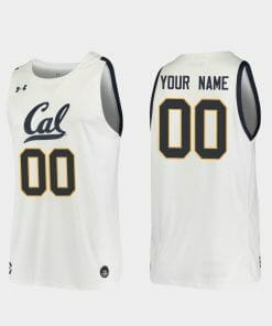 Custom California Golden Bears Jersey Name, Number College Basketball White
