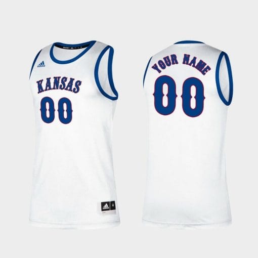 Custom Kansas Jayhawks Jersey Name and Number College Basketball White Classic