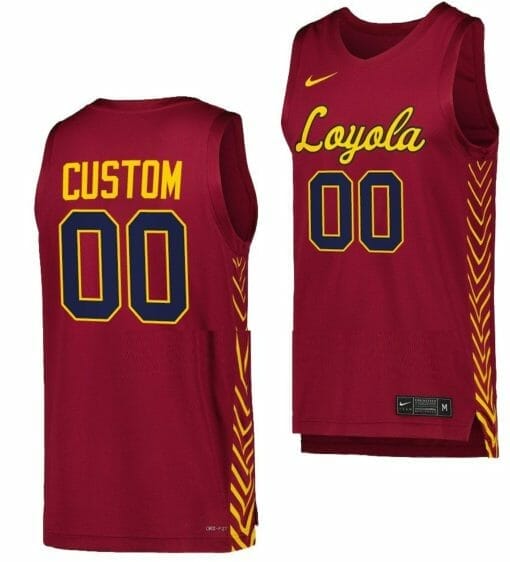 Custom Loyola Chicago Ramblers Jersey Name and Number College Basketball Maroon