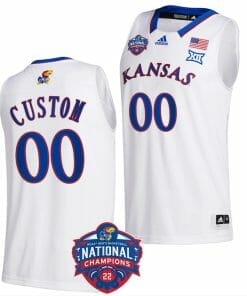 Custom Kansas Jayhawks Jersey Name and Number College Basketball National Champions Logo White