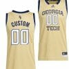 Custom Georgia Tech Yellow Jackets Jersey Name and Number College Basketball Beige Swingman