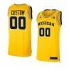 Custom Michigan Wolverines Jersey Basketball College Name and Number Maize