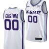 Custom Kansas State Wildcats Jersey Name and Number College Basketball Uniform White