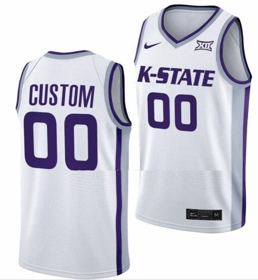 Custom Kansas State Wildcats Jersey Name and Number College Basketball Uniform White