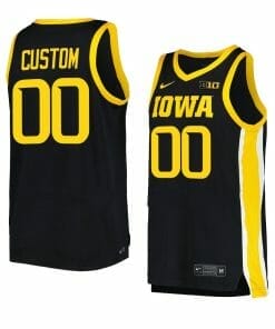 Custom Iowa Hawkeyes Jersey Basketball College Name and Number Black
