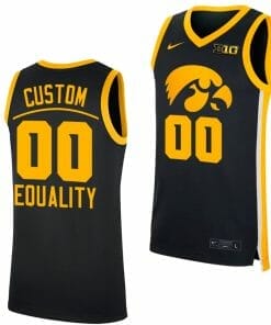 Custom Iowa Hawkeyes Jersey Name and Number College Basketball Equality Black Big Ten