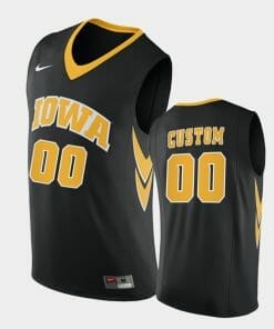Custom Iowa Hawkeyes Jersey Name and Number College Basketball Black
