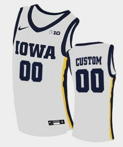 Custom Iowa Hawkeyes Jersey Name and Number College Basketball White