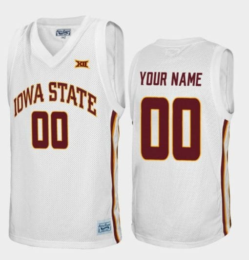 Custom Iowa State Cyclones Jersey Name and Number College Basketball White Alumni