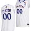Custom Kansas Jayhawks Jersey Name and Number College Basketball White Home