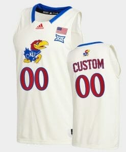 Custom Kansas Jayhawks Jersey Name and Number College Basketball Cream