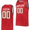 Custom Maryland Terrapins Jersey Name and Number NCAA College Basketball Away Red