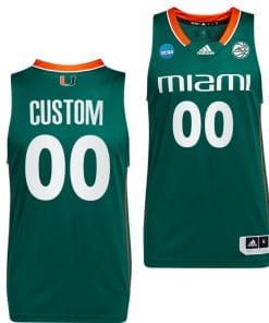 Custom Miami Hurricanes Jersey Name and Number College Basketball March Madness Green