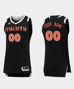 Custom Miami Hurricanes Jersey Name and Number College Basketball Black