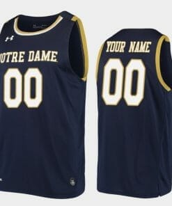 Custom Notre Dame Fighting Irish Jersey Name and Number College Basketball Navy