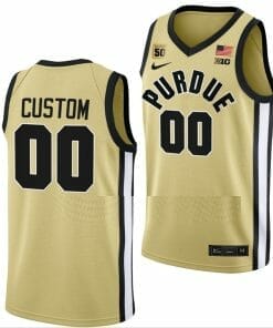 Custom Purdue Boilermakers Jersey Name and Number College Basketball Gold