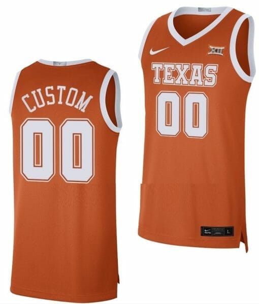 Custom Texas Longhorns Jersey Name and Number College Basketball Orange Limited