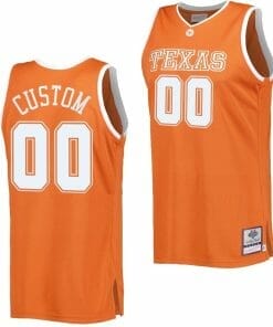 Custom Texas Longhorns Jersey Name and Number College Basketball Orange Throwback