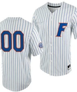 Custom Florida Gators Jersey Name and Number 2023 College World Series White Royal #00 Full-Button NCAA Baseball